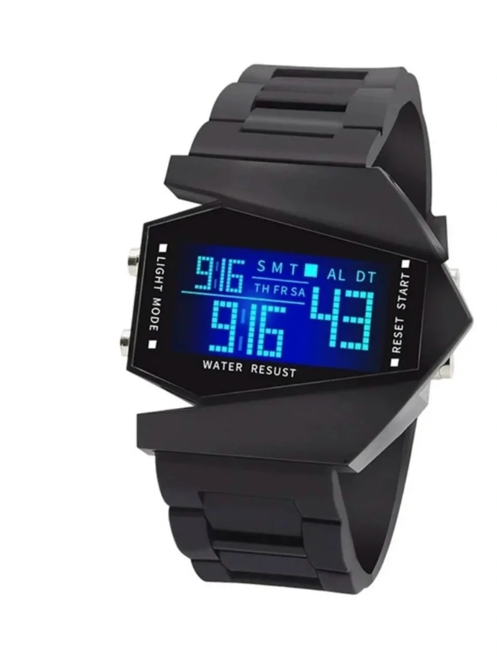 Men’s Sports Military Digital Watch - Black Silicon Band